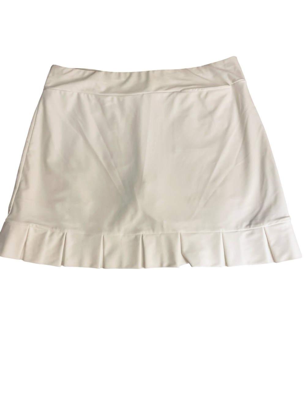 Tzu Tzu White Pleated Hem Women’s Skort - L